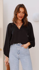 Marli Long Sleeve Top - Black