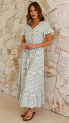 Mandi Maxi Dress - Sage Print
