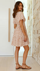 Edaline Mini Dress - Nude Floral