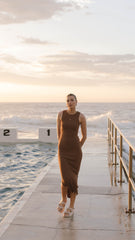 Lacey Maxi Dress - Coffee Rib