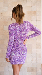 Paris Mini Dress - Purple