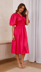 Jaymie Midi Dress - Hot Pink