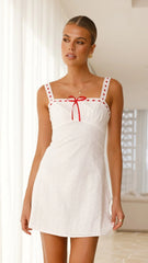 Romy Mini Dress - White/Red