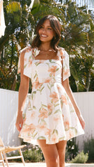 Balta Mini Dress - Peach Floral