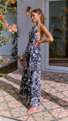 Ivy Maxi Dress - Black/White Print