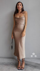 Charis Slip Dress - Taupe