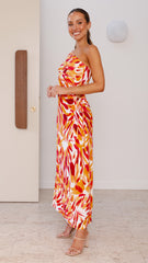 Solana Maxi Dress - Orange Print