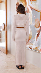 Maya Knit Top and Skirt - Beige