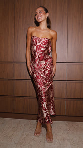 Kahoni Maxi Dress - Flame Floral