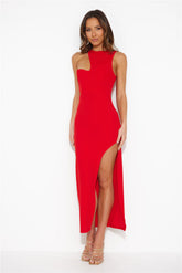 Girl In The Shadow Midi Dress Red