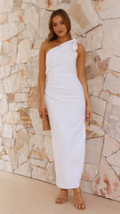 Nahilla One Shoulder Maxi Dress - White