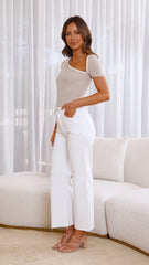 Trina Knit Top - Beige