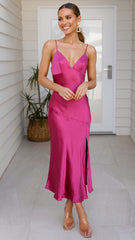 Josie Midi Dress - Fuchsia