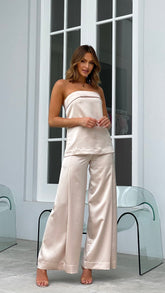 Hampton Pants - Champagne Satin