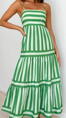 Terrah Maxi Dress - Green Stripe