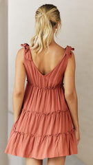 Odessia Mini Dress - Terracotta