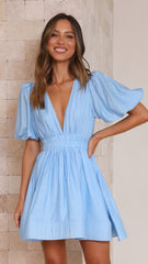 Erin Mini Dress - Blue