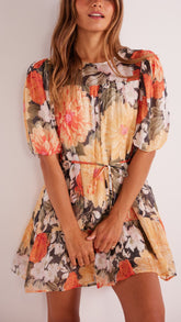 Clementine Shift Mini Dress - Vintage Floral