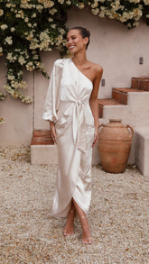 Heidi One Shoulder Maxi Dress - Champagne
