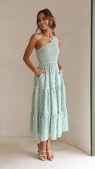 Cassy Midi Dress - Sage Floral