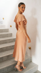 Louisa Midi Dress - Peach