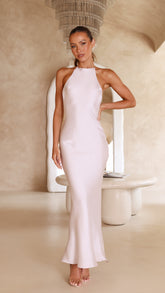 Gia Halter Maxi Dress - Silver