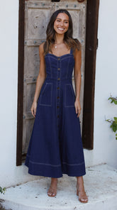 Indigo Maxi Dress - Dark Denim