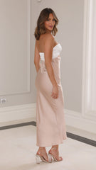 Matilda Maxi Dress - White/Champagne