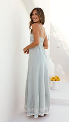 Jesse Maxi Dress - Sage / White Shell