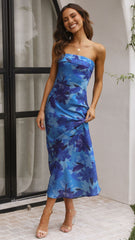 Miya Maxi Dress - Blue Floral