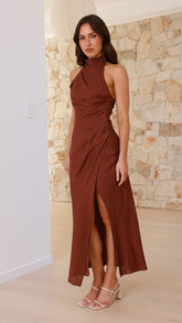 Nicole Maxi Dress - Chocolate