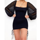 Elevated Puff Sleeve Ruched Mini Dress