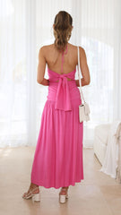 Leyah Midi Dress - Hot Pink