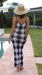 Terria Maxi Dress - Black Check