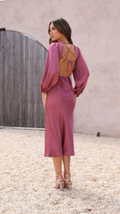 Cleo Midi Dress - Plum