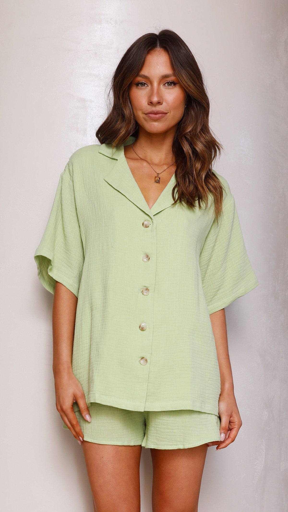 San Remo Shirt - Green Gauze