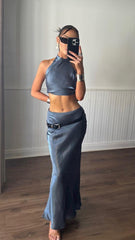 Gia Maxi Skirt - Midnight Blue