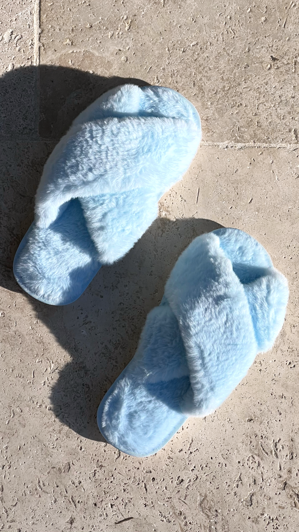 Jessica Fluffy Slippers - Sky Blue