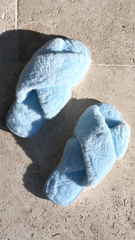 Jessica Fluffy Slippers - Sky Blue