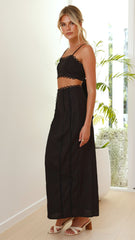 Sidney Top & Skirt Set - Black