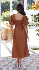 Fiore Maxi Dress - Brown