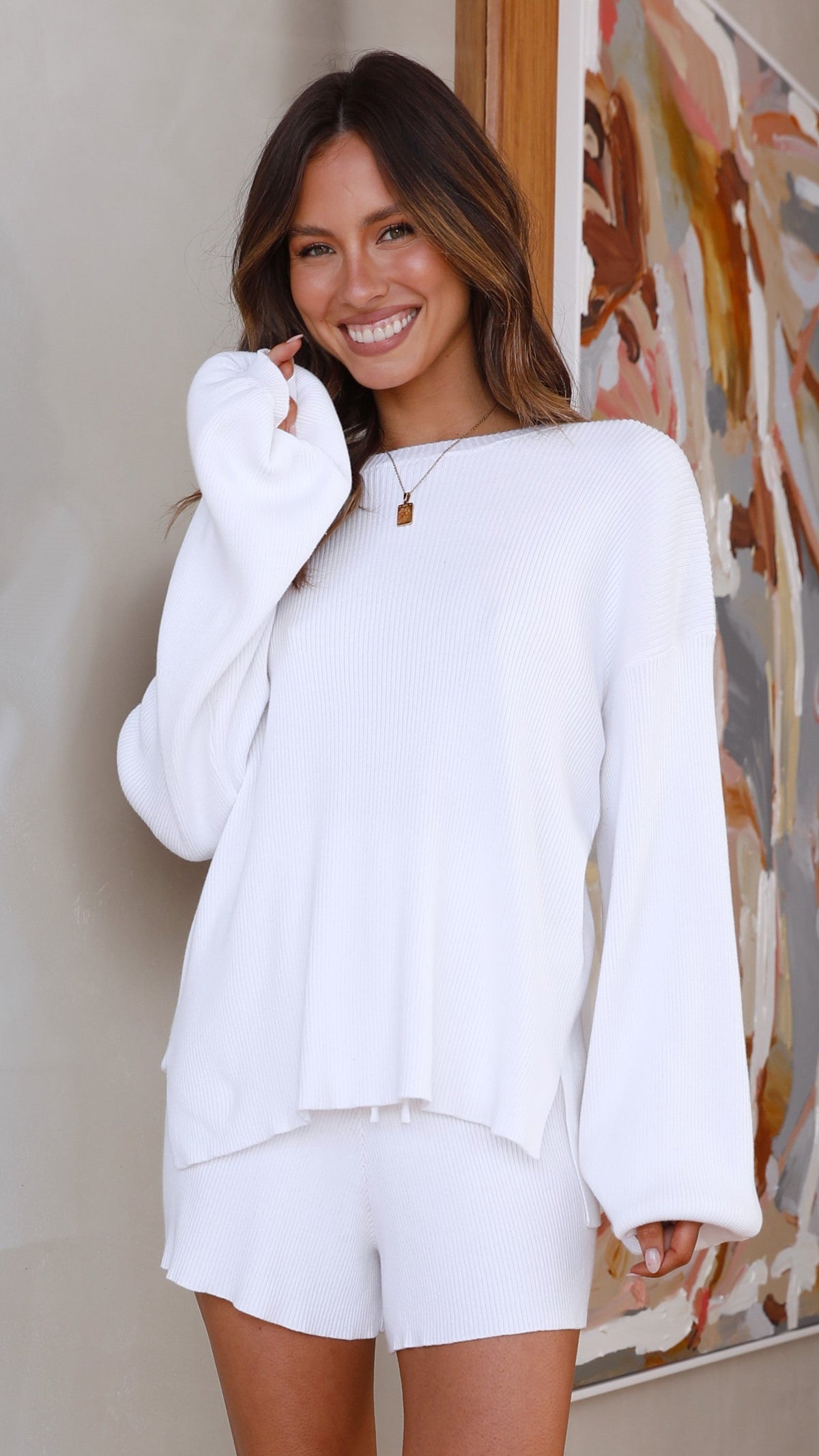 Goldie Long Sleeve Top - White