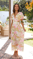 Rochelle Midi Dress - Pink