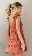 Odessia Mini Dress - Terracotta