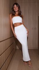 Micah Top and Skirt Set - White