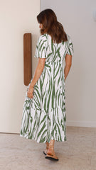 Grace Maxi Dress - Green Floral