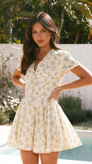 Kalani Mini Dress - Yellow Floral