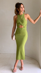 Mindy Midi Dress - Matcha