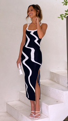 Tayla Knit Dress - Black/White