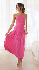 Leyah Midi Dress - Hot Pink